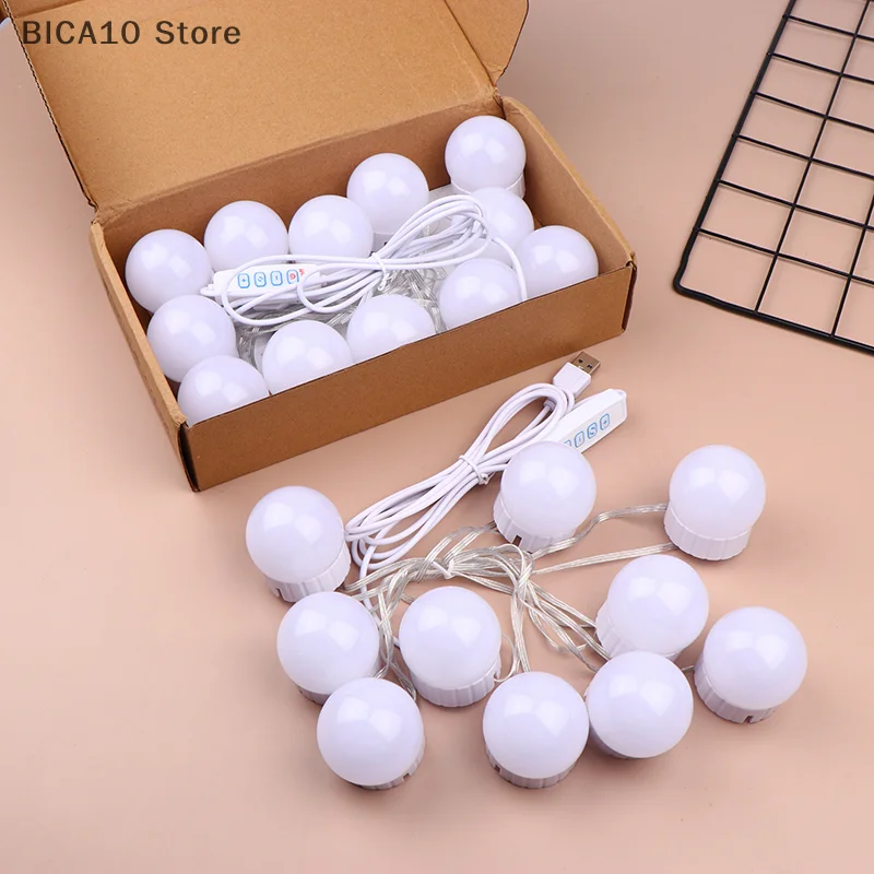 Lampadine a LED staccabili Lampada per specchio per trucco Alimentazione USB Luce per specchio cosmetico Illuminazione da tavolo Luci per trucco a LED dimmerabili