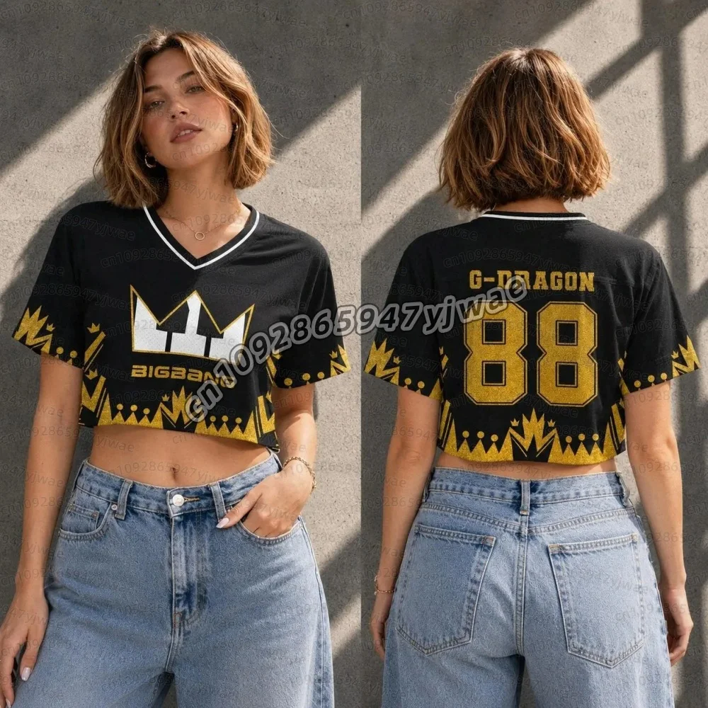 2026 Bigbang 20th Anniversary Bigbang Crop Top Football Jersey Kpop Concert Outfit Bigbang Is Back Crop Jersey Kids T-Shirt