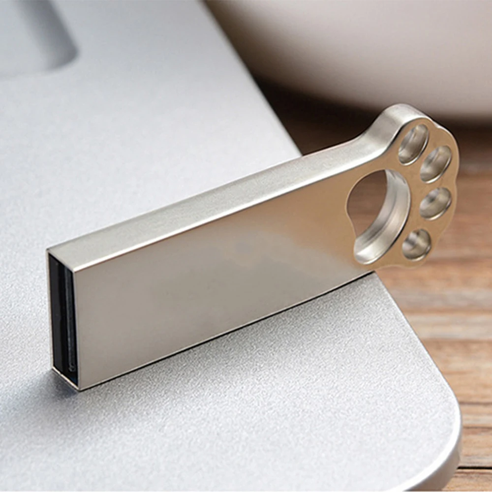 Niedliches USB-Flash-Laufwerk mit Katzenpfoten – wasserdicht, hohe Kapazität, leicht, kompakt und langlebig, tragbares Daumenauftrieb mit Pfotenabdruck