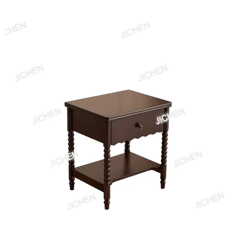 

Французская средневековая прикроватная тумбочка из массива дерева, шкафчик для спальни, американский ретро-шкаф для хранения, прикроватная тумба