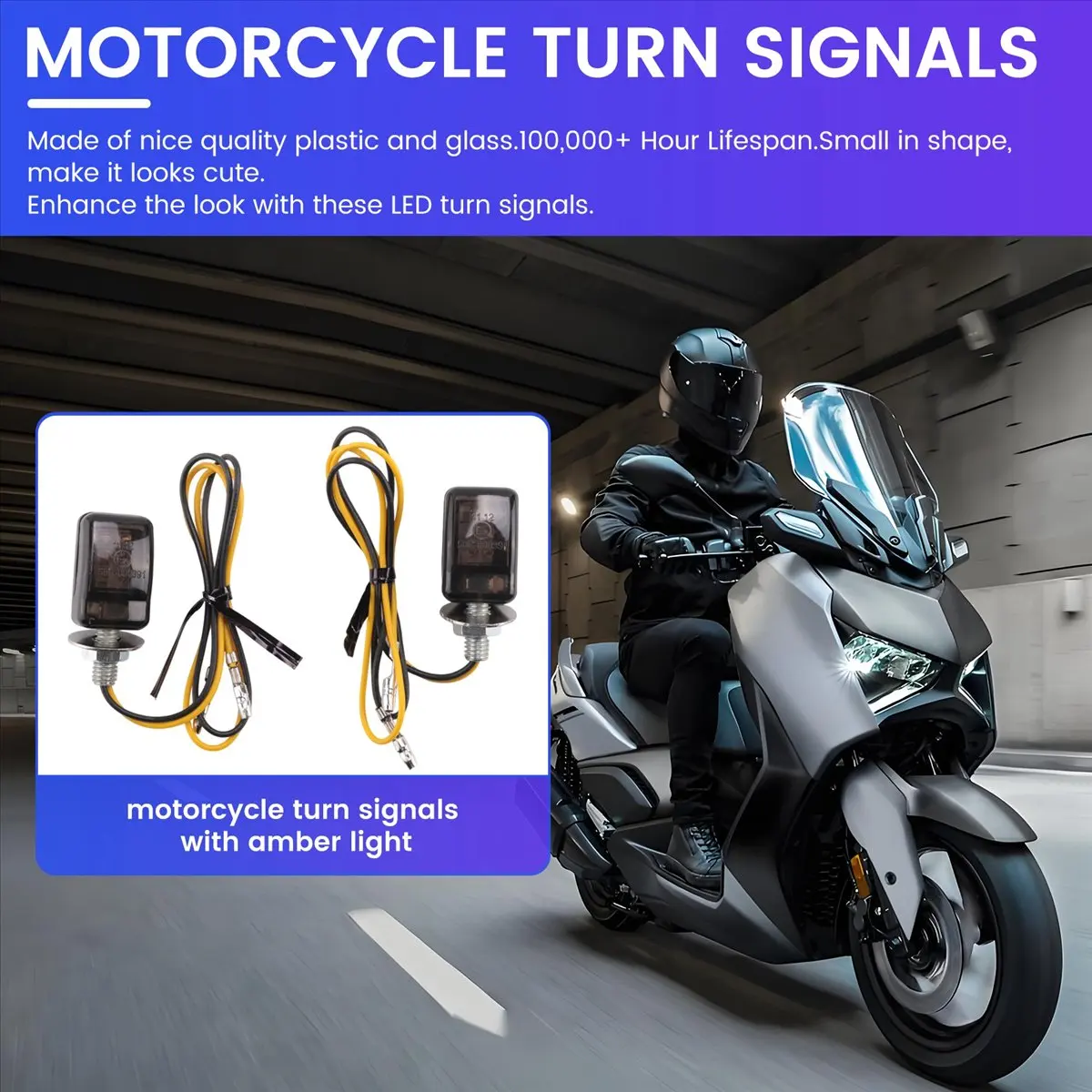 NCSMT 2Pcs Universal LED Black Mini Tiny Small Indicators Turn Signals Motorcycle Motor Bike for Yamaha