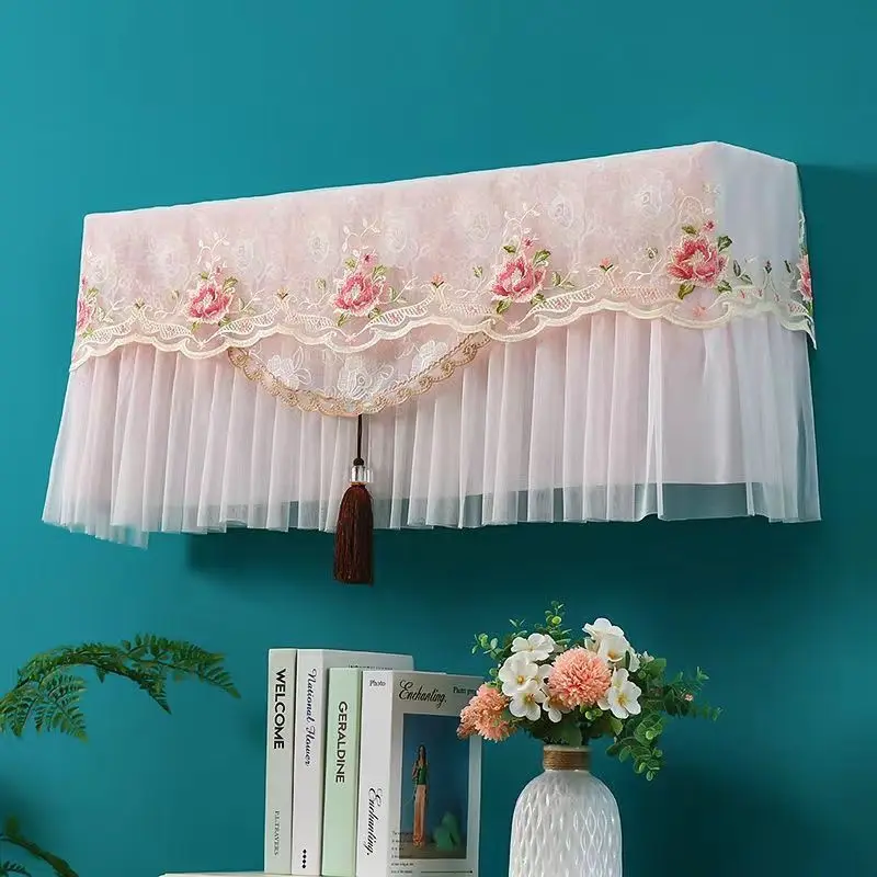 Dust-proof Cover for Wall Mounted Air Conditioner Anti-direct Blowing Lace Decorative Covers Universal Household Easy Cleaning