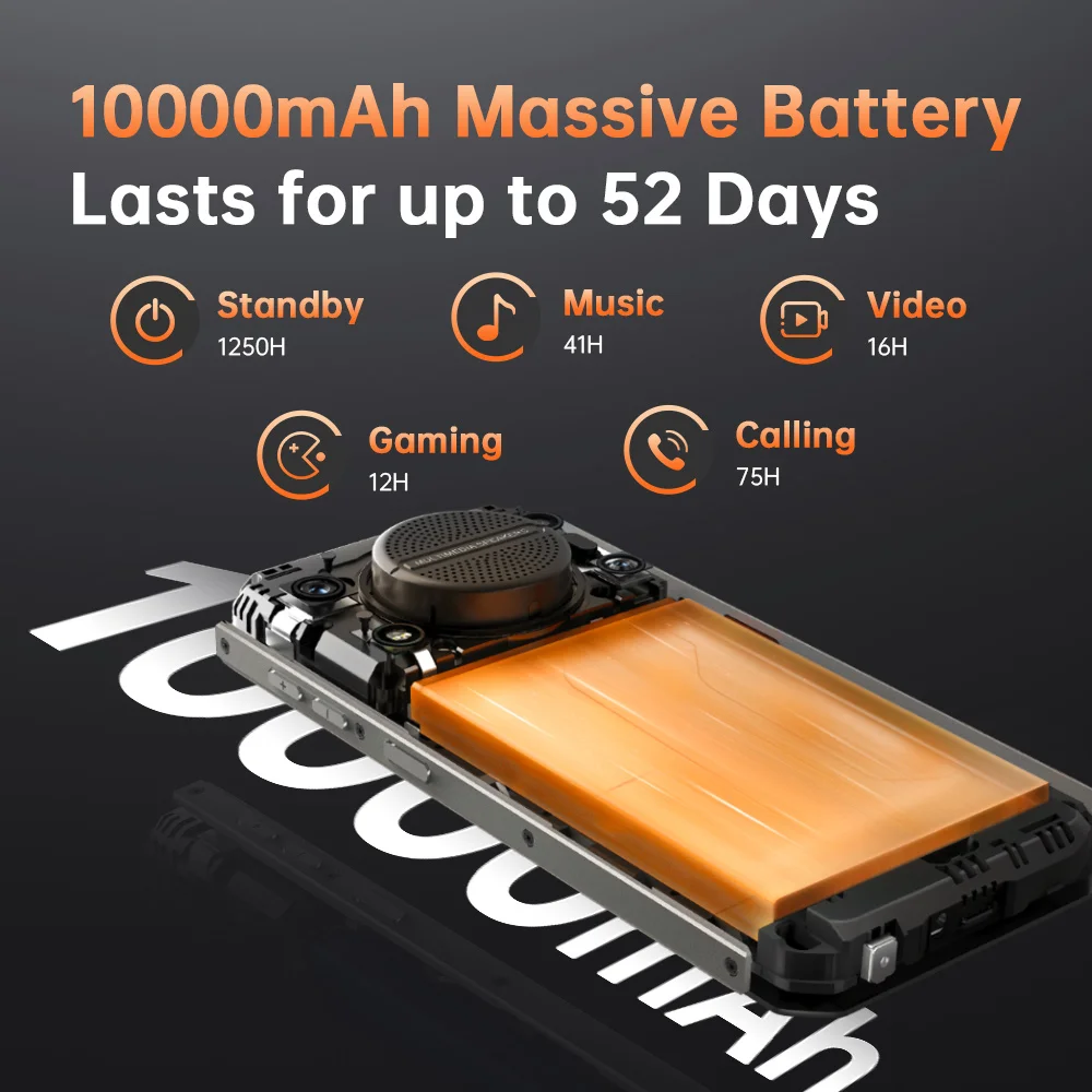 Oukitel WP22 Rugged Phone 10000 mAh  Android 13 8GB +256GB 48MP Camera 6.58\