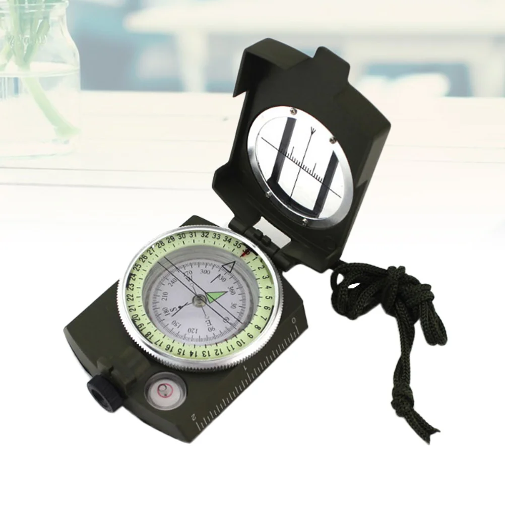 

Multi-Functional Compass Pocket Folding Army Green Outdoor Hiking Camping Fishing Hunting Ranging Surveying Tool
