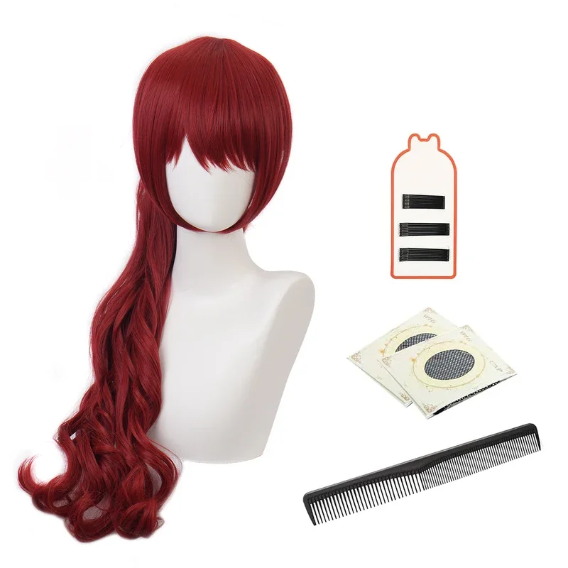 HOLOUN P5 Game Kasumi Yoshizawa Cosplay Wig Rose Net Synthetic Fiber Adjustable Size Heat Resistant Cap Comb*1W@