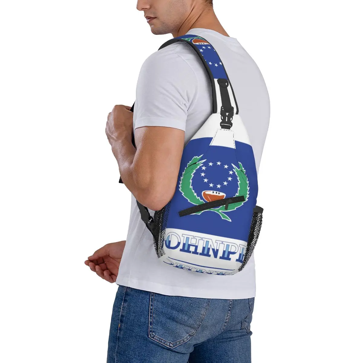 Bolsa de pecho con bandera ondulada de Pohnpei, regalo duradero de vacaciones, bonito regalo de varios estilos