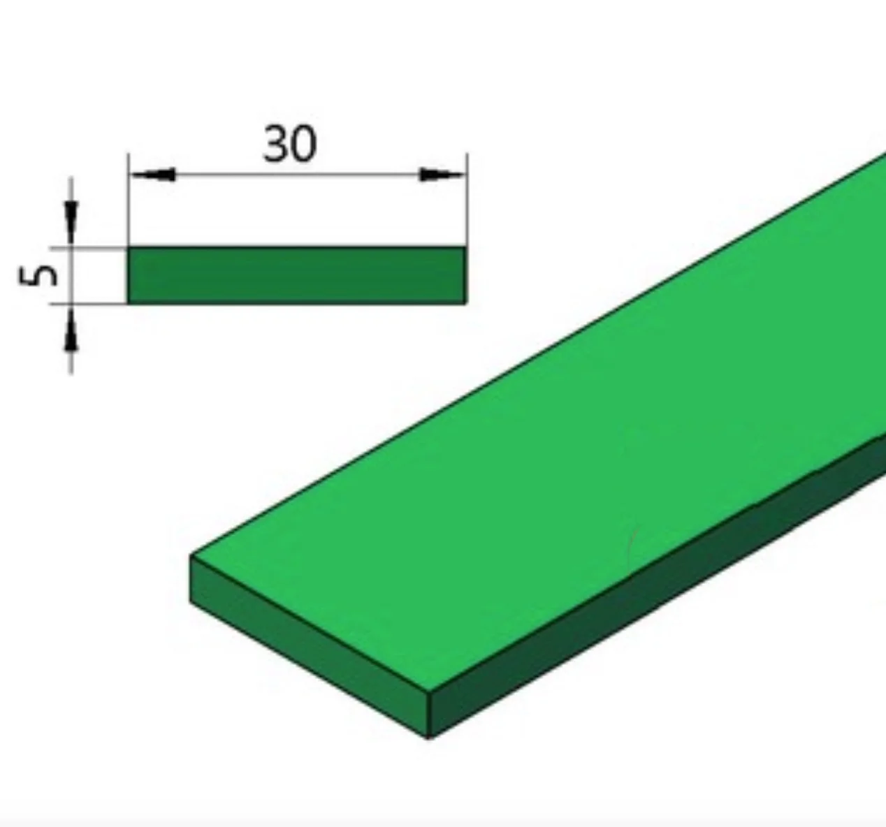 5Meters 30x5mm PE Wear-Resistant Strip Conveying Machinery Baffle Anti-collision Plastic Plate Plane Cushion Strip Parts