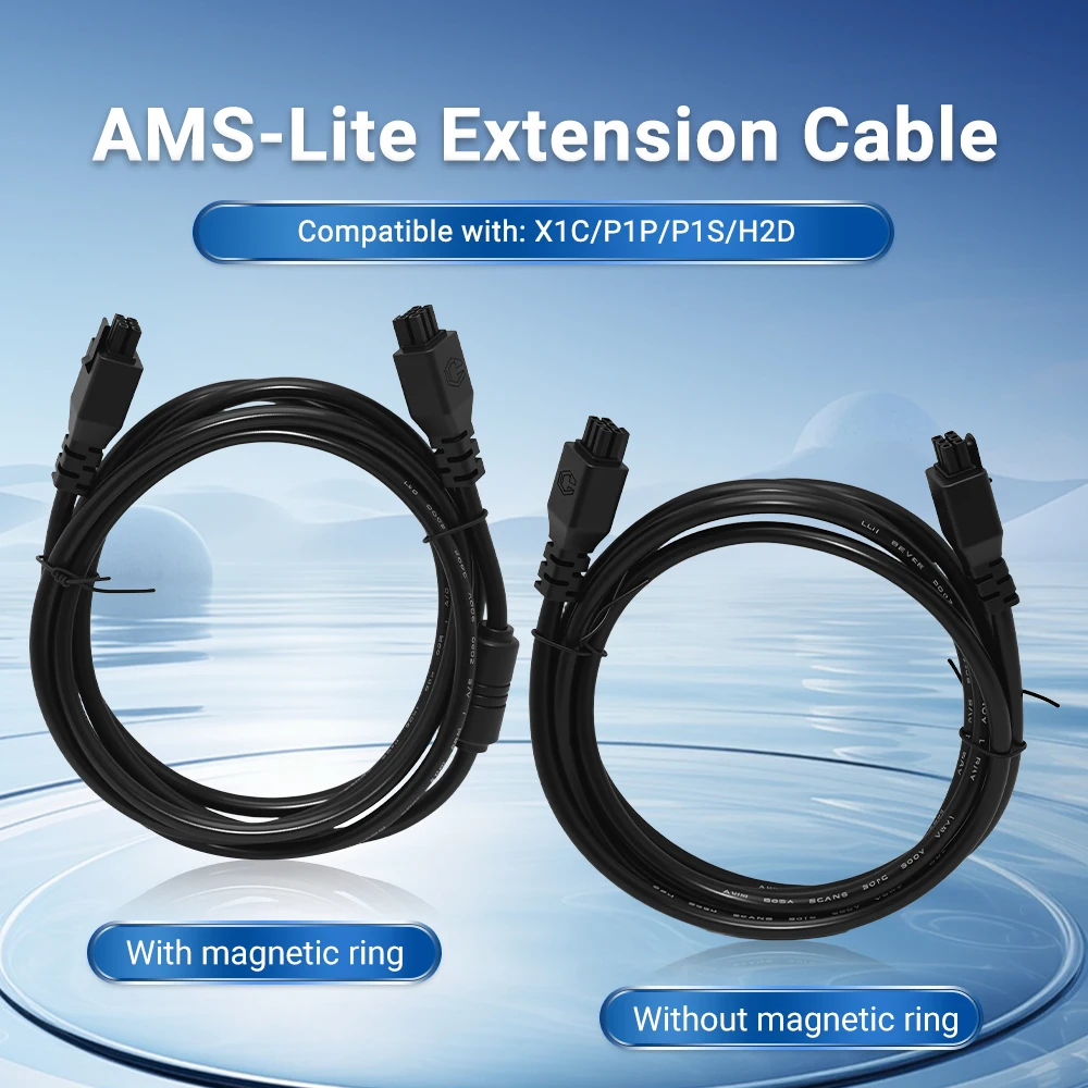 

Кабель AMS/AMS 2 Pro/AMS HT 1м, 1.5м, 2м, 6-контактный, шинный, штекер-штекер, для Lab X1, X1C, P1P, P1S, H2D, улучшенный кабель AMS, запчасти для 3D-принтеров