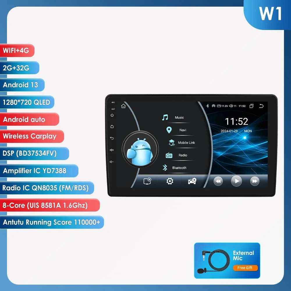 Android Auto Autoradio Voor Peugeot Partner Citroen Berlingo B9 2008 - 2019 Draadloze Carplay Android Stereo Multimedia Speler GPS