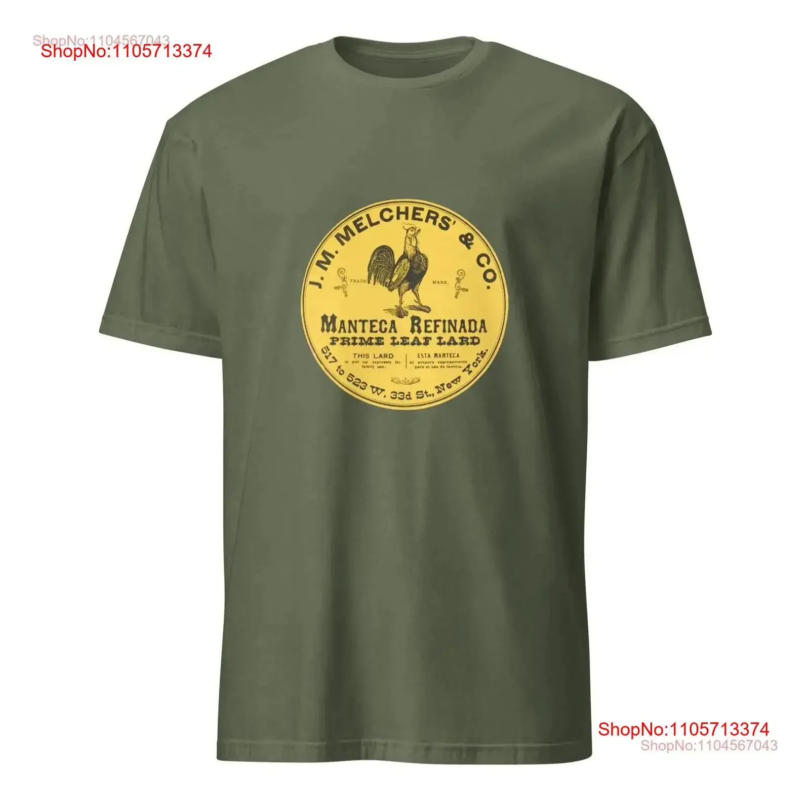 J M Melchers Co Manteca Refinada T Shirt Classic Lard Brand Logo Retro Food Packaging Design Cotton for Vintage Fans vintage
