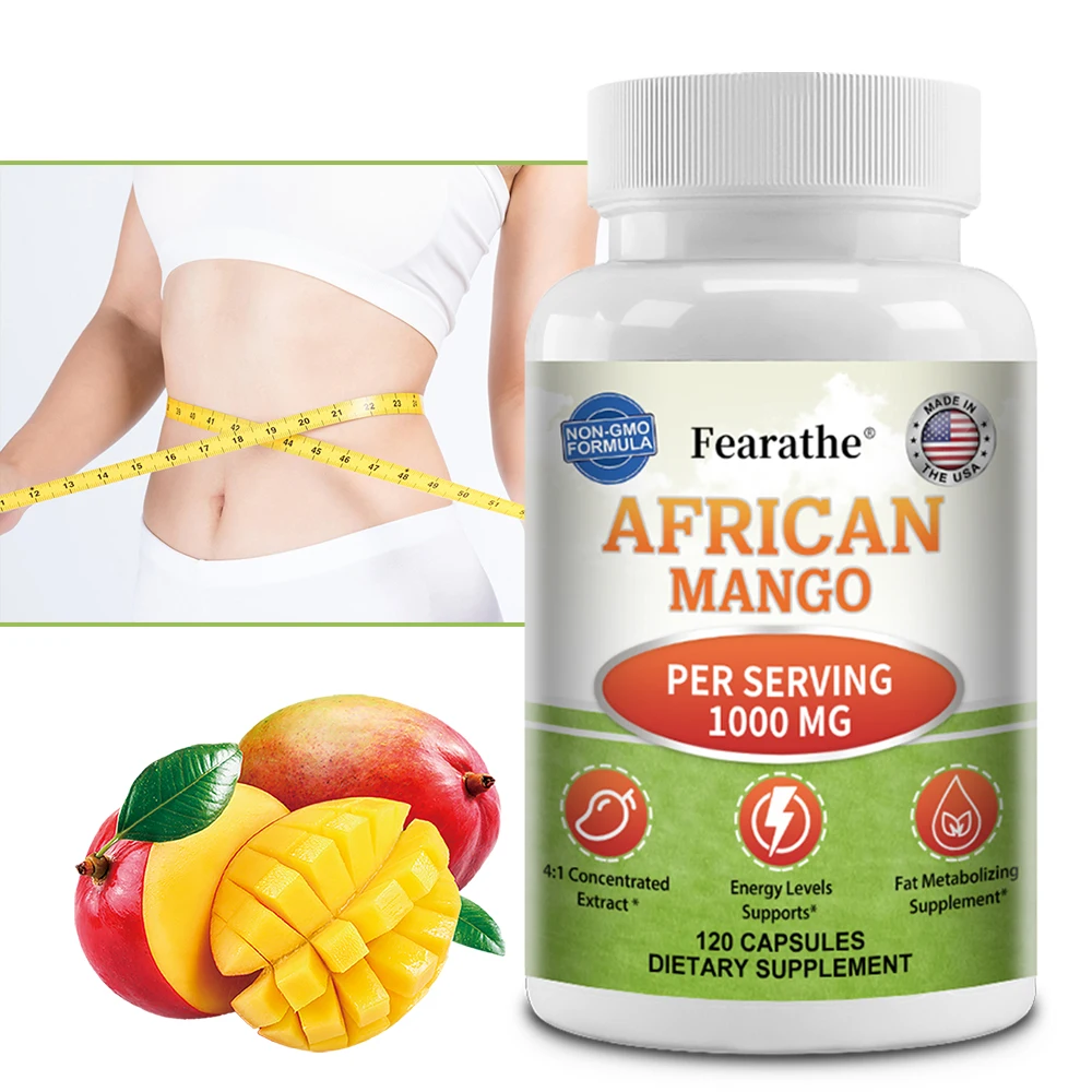 

African Mango 1000mg - 4:1 Concentrated Extract - Fat Burning, Appetite Control, Detoxification Capsules