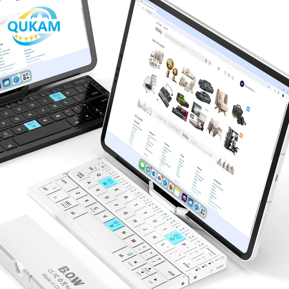 

2025 Мини Беспроводная Складная Клавиатура Поддержка 3 Устройства Для Android iOS Xiaomi iPad Телефон ПК Ноутбук Bluetooth Клавиатура Подставка Для Планшета