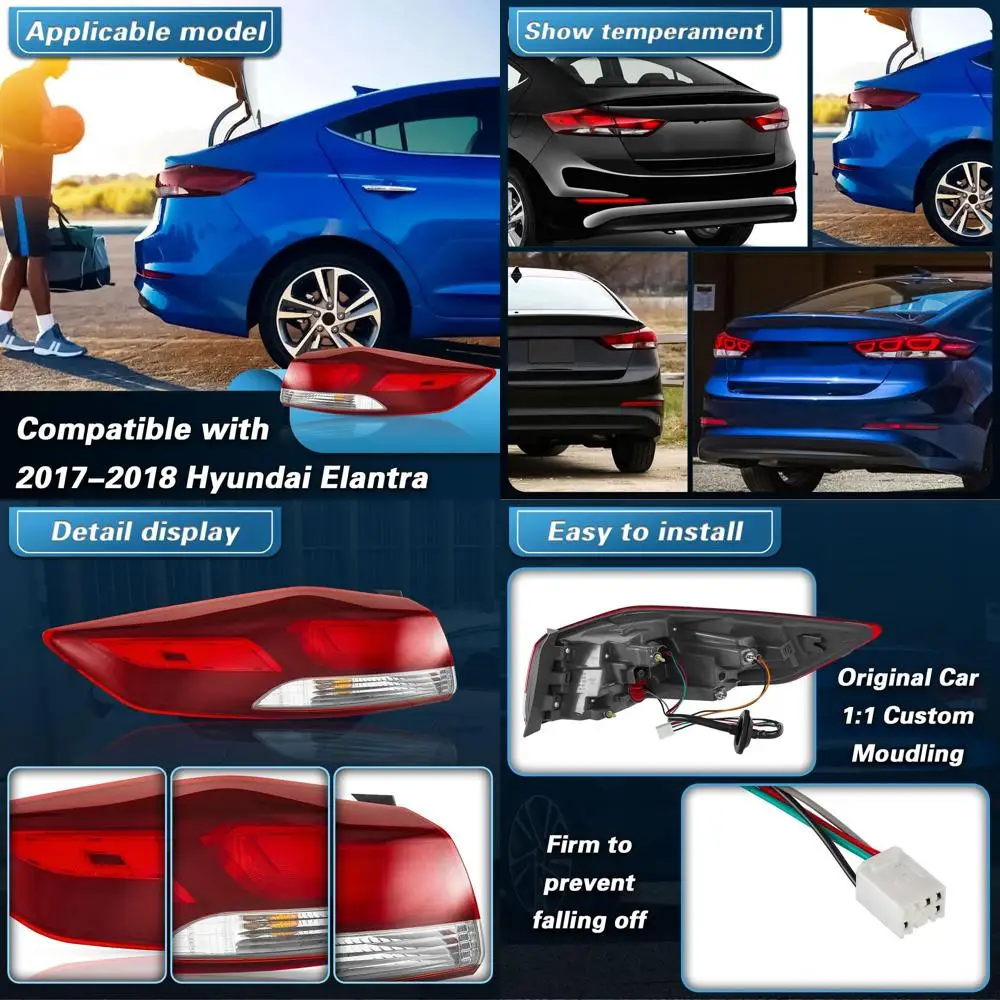 

2017-2018 Hyundai Elantra Галогенный задний фонарь, со стороны пассажира, 92402-F2020