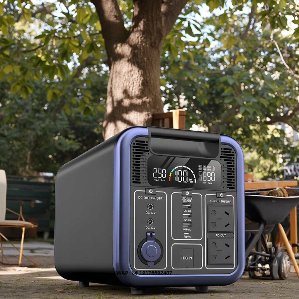 Portable 1500W Large Capacity 220V Energy Storage Battery Car Camping Emergency Start External 2000W 200W Pure Sine Wave Outdoor