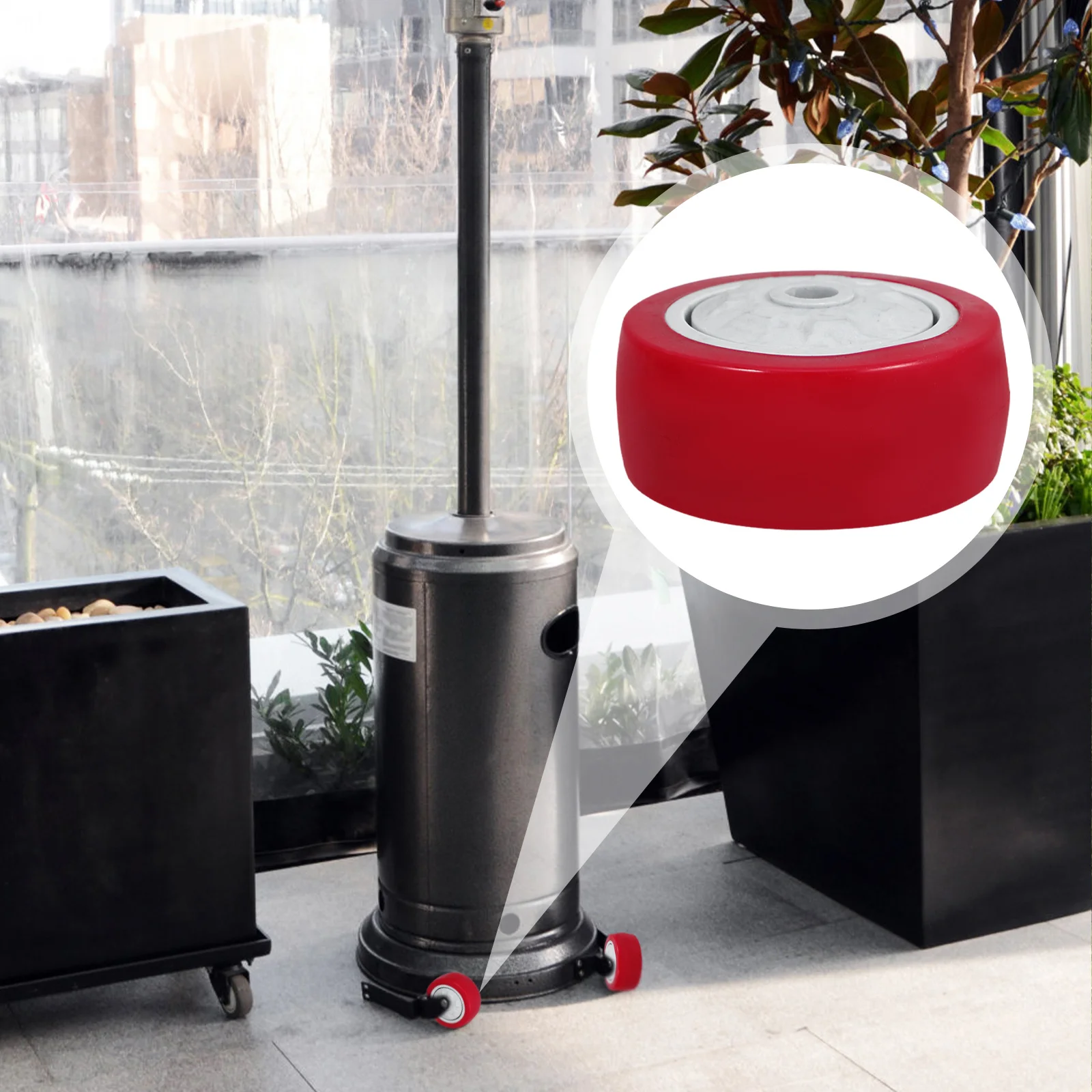 

2Pcs Universal Patio Heater Wheel Heavy Duty Swivel PVC Replacement Casters Outdoor Heater Accessory for Smooth Quiet Mobility