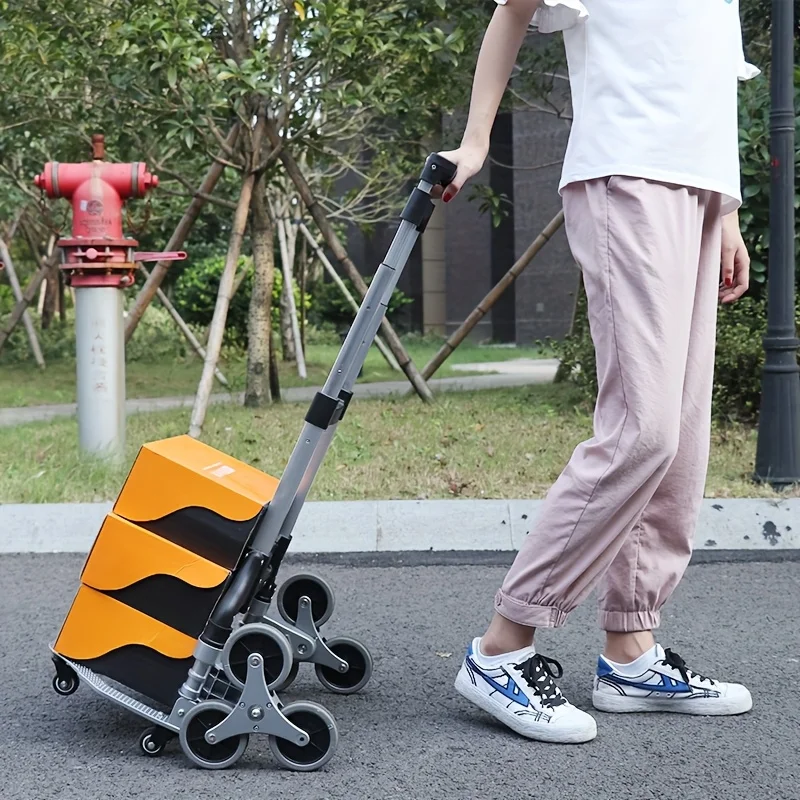 Foldable Household Hand Cart - Portable Push Pull Cargo Trailer for Luggage & Heavy Items, Small Utility Wagon, shopping cart