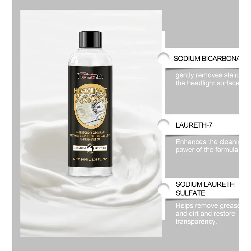 Car Headlight Restoration Polishing Kits Headlamp Yellowing Scratch Remover Headlight Polish Liquid Car Wash & Maintenance