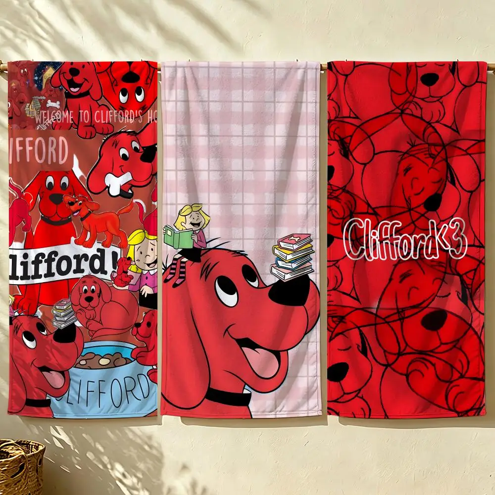 Cartoon C-Clifford T-The B-Big R-Red D-Dog Towel Beach Towel, Quick Drying Absorbent Bath Towel for Swim, Gym, Camping, Outdoor