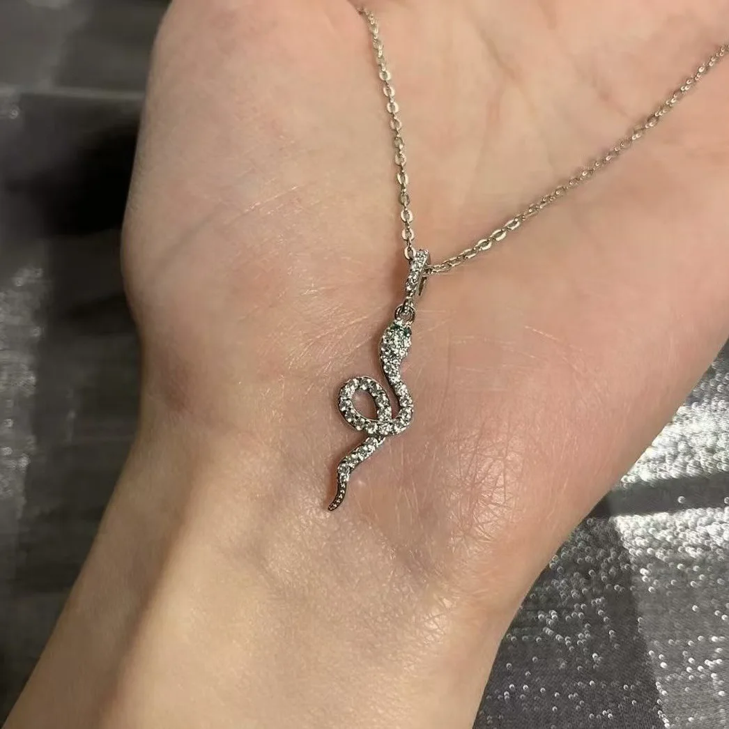 جديد عصري بسيط فضي اللون روح الأفعى قلادة قلادة للنساء أناقة سلسلة الترقوة حفلة حلية مجوهرات ارتداء اليومي #6
