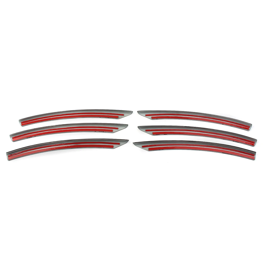 6Pcs Front Bumper Fog Light Lamp Decoration Cover Trim For Land Rover Range Rover L405 2013 2014 2015 2016 2017 Black/Silver