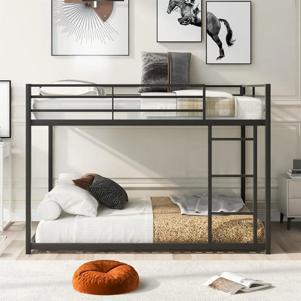 Full Over Full Bunk Bed, Dormitory bed，Heavy Duty Metal Bed Frame with Ladder, Over Bunk Beds for Adults, Boys