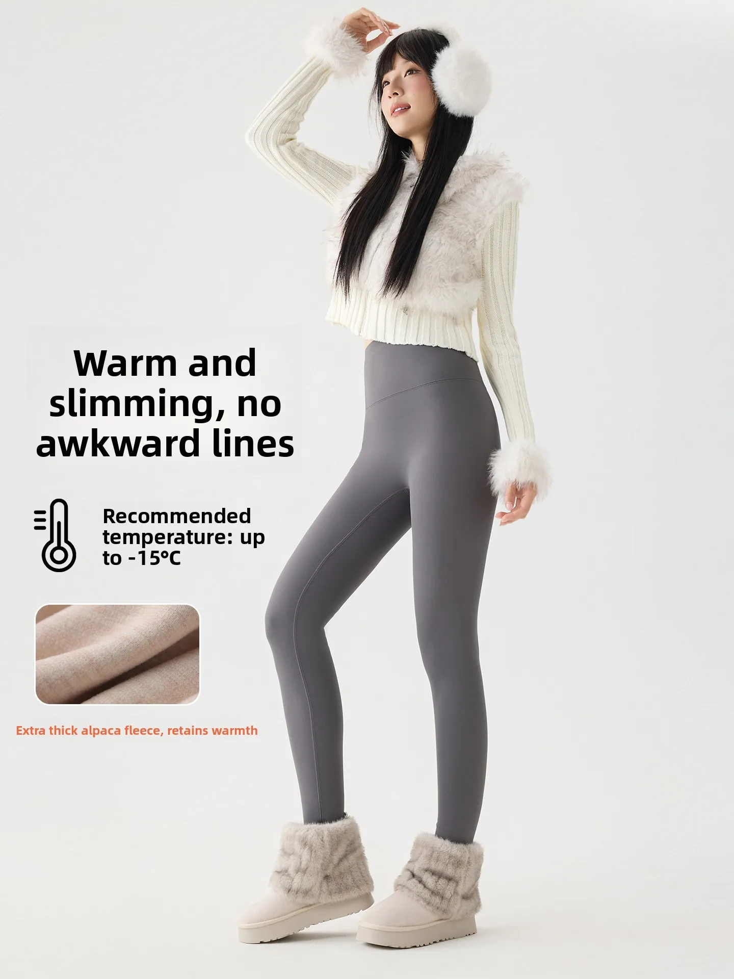 Women's Fce Lined arkskin Yoga Pants High Waist Tight Fit Warm Base Layer Thi Winter Outerwear Bot plus Size
