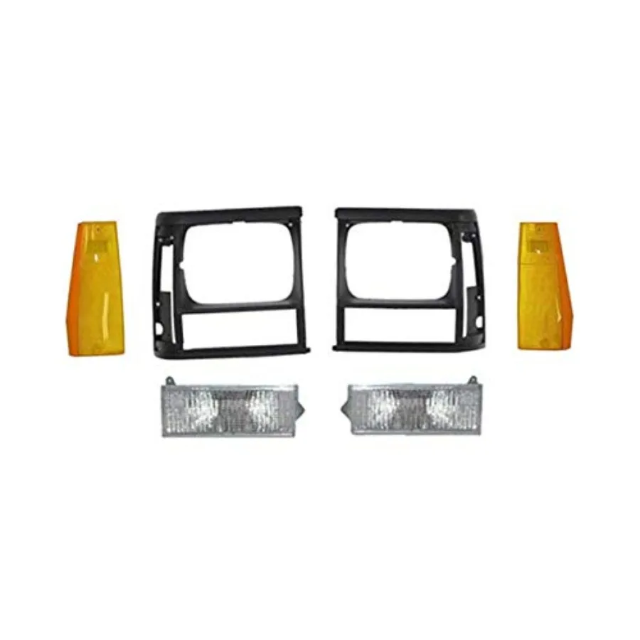 19911996 شيروكي المصباح الباب الحافة السوداء بارك الجانب ماركر ضوء 6 قطعة استبدال عدة لترقية الإضاءة الخارجية للمركبة #1