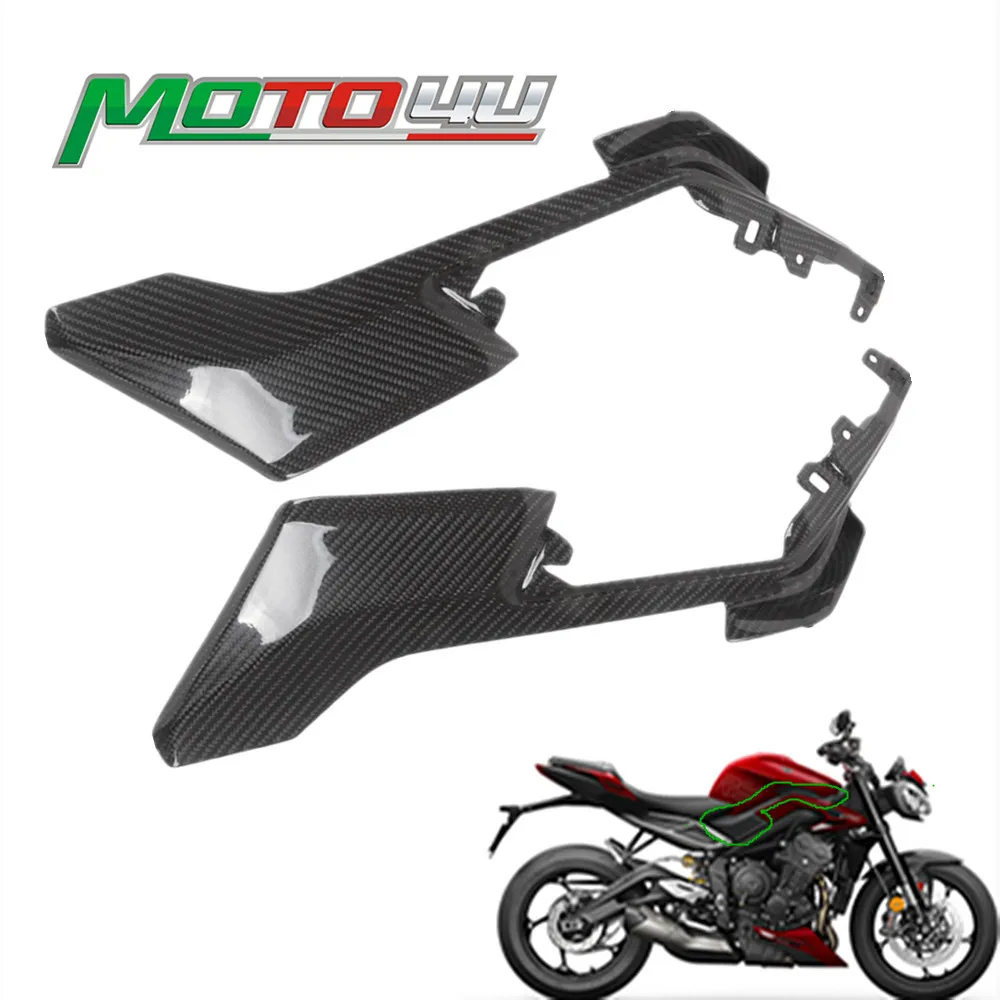 For Triumph Street Triple RS 2023 2024 100% Carbon Fiber Side Fairings Lower Tank Cover Motorcycle Modification