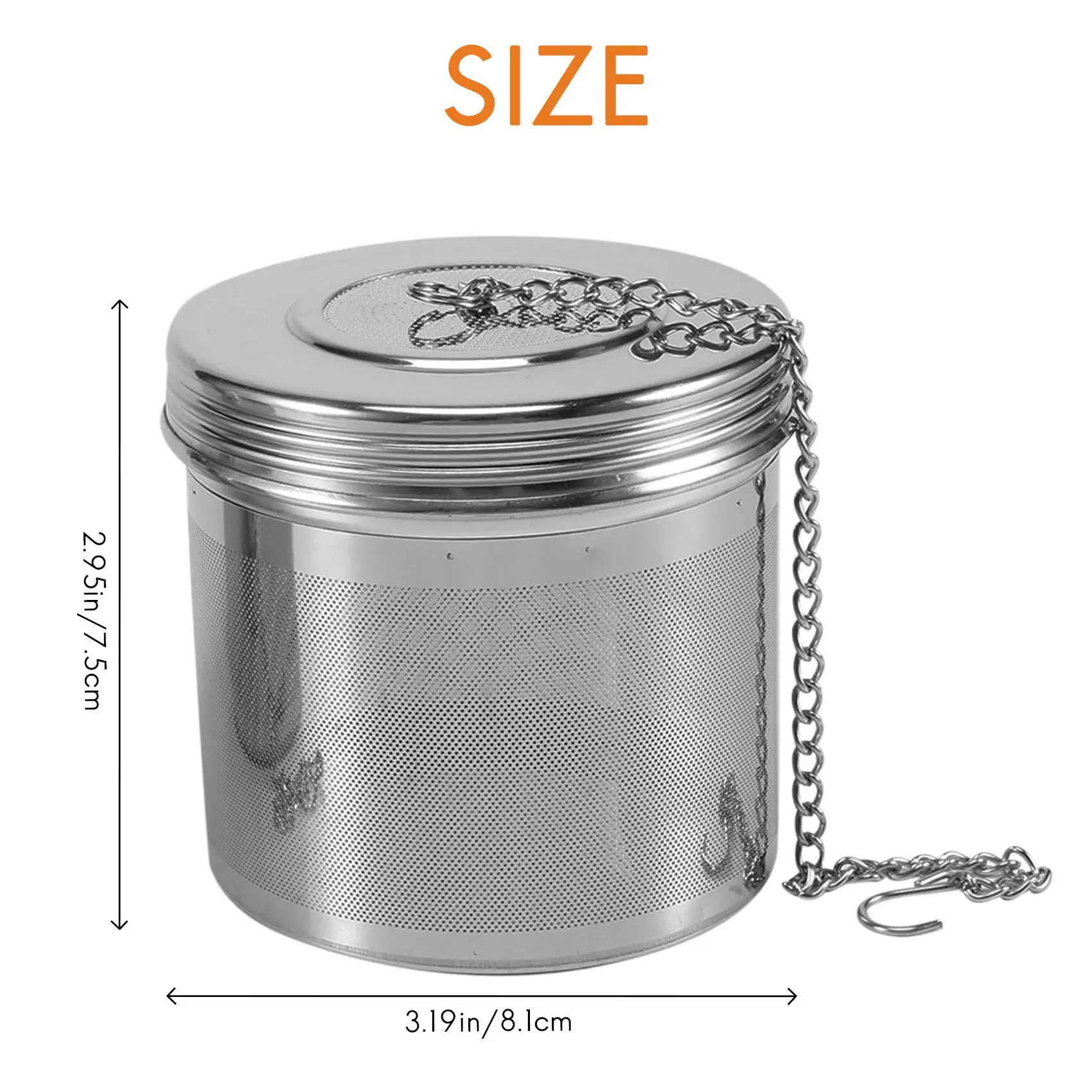 ABUH-2 Pack Large Tea Ball Infuser For Loose Leaf Tea & Spice Infuser For Cooking, Threaded Lid, Extra Fine Mesh Tea Strainer