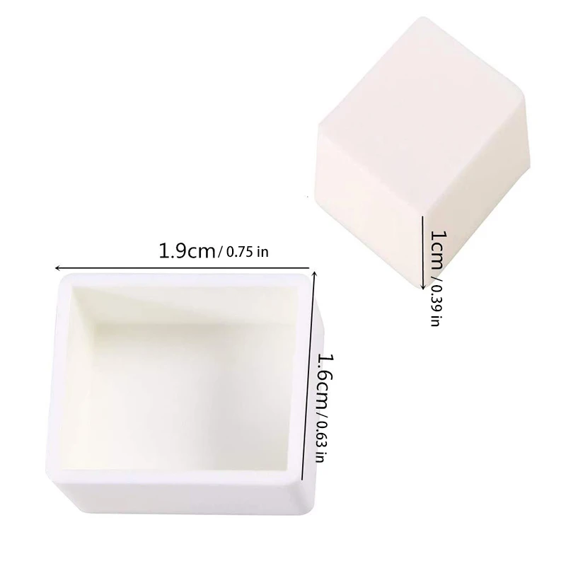 50pcs Watercolor Half Pan 2ml/06oz White Plastic Empty Water Color Half Pans For Watercolor Paint Gouache Plastic Palette Box