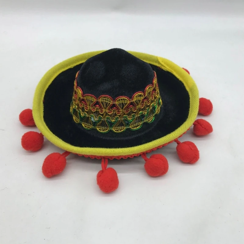 652F Mexikaner Festival Party Kopfbedeckung Sombrero Stirnband Mini MexicanCap Headhoops