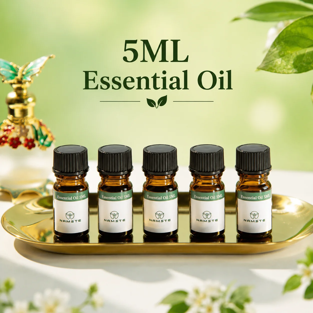 Namste 5bottles 5ML Natural Plant Essential Oil Sample Air Freshener Hotel Flavoring for Humidifier Aroma Diffuser Perfume Oil