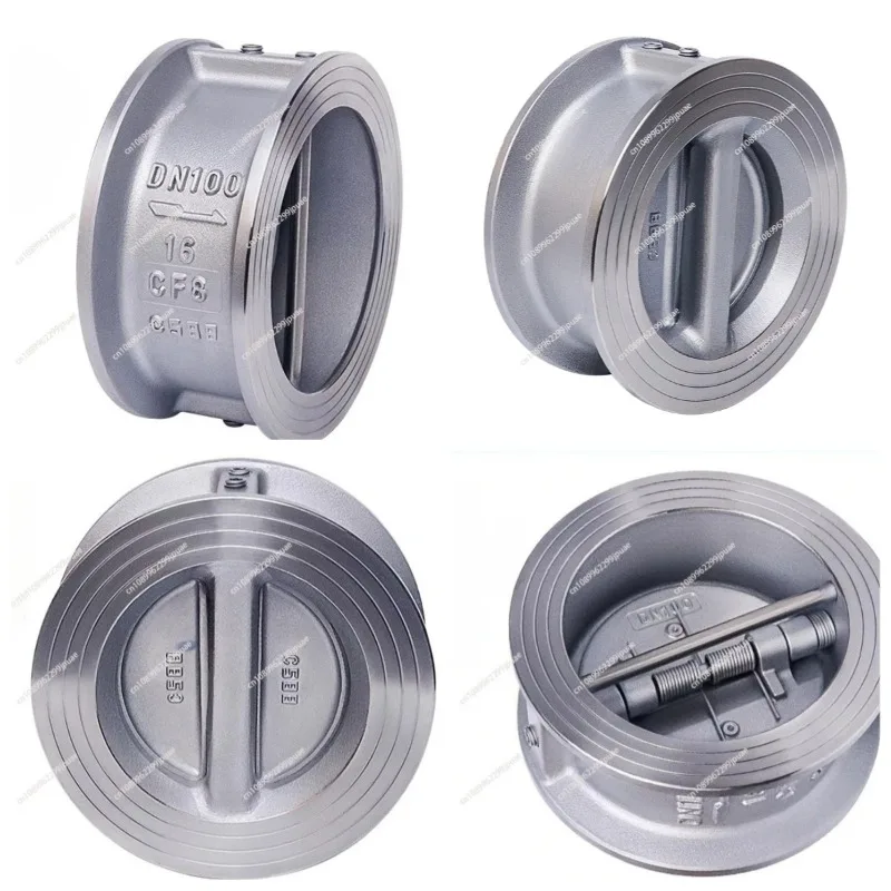 304 Stainless Steel Wafer Dual Plate Check Valve One Way Non Return Industrial Flow Control Valve