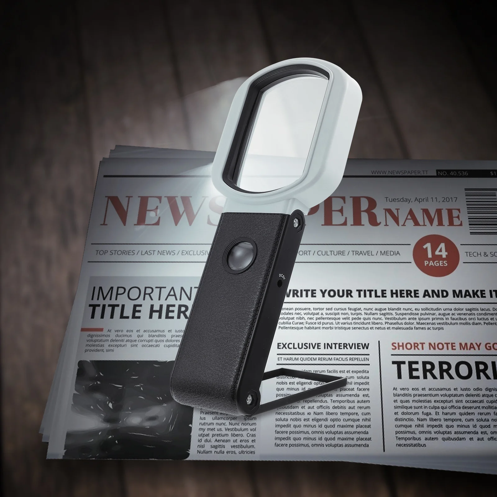 

9 Leds Desktop Magnifying Glass Multipurpose Magnifier for Text Visibility Jewelry Authentication Foldable Magnifying Glass