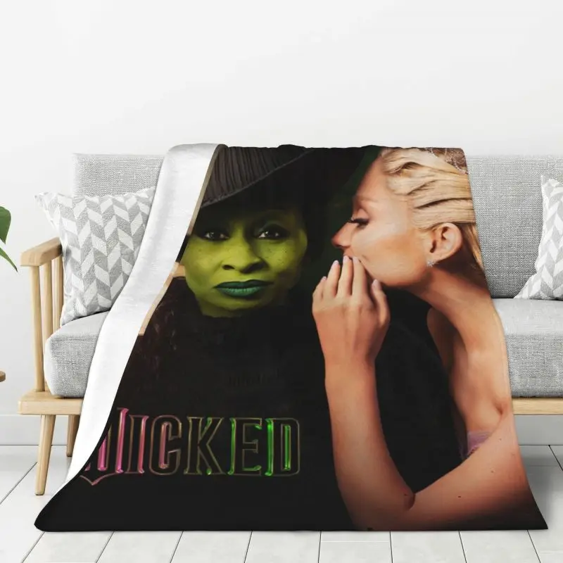 

Custom Wickeds Musical Movie Blanket Soft Fleece Spring Warm Flannel Throw Blankets for Sofa Outdoor Bedroom Bedspread