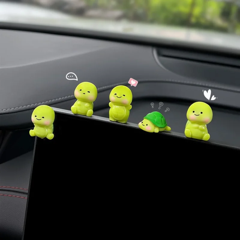 Cute Little Turtle Car Ornament Car Electric Car Decompression Small Ornament Car Interior Decoration Car Center Console Decorat