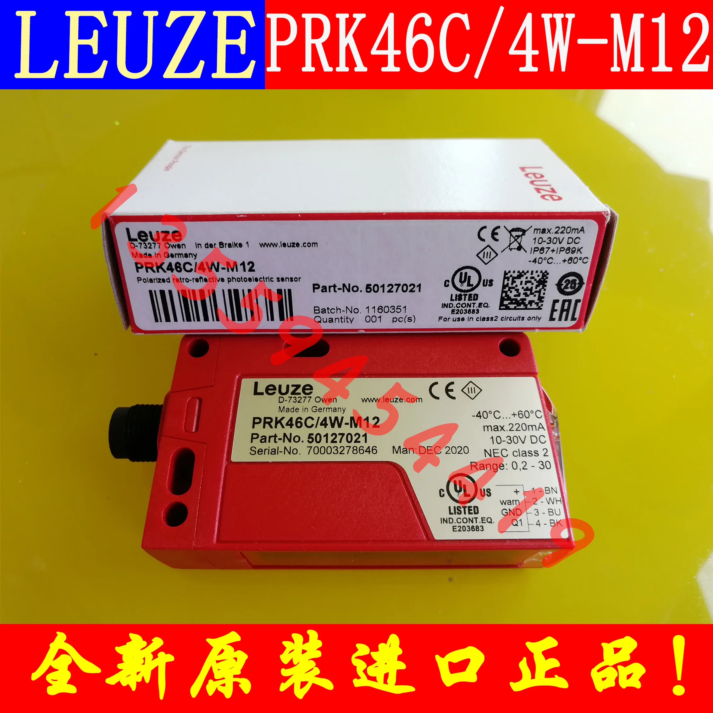 LEUZE Labor Easy Measurement Optoelectronic Sensor PRK46C/4W-M 12 Genuine Free Shipping Bargaining Order 50127021