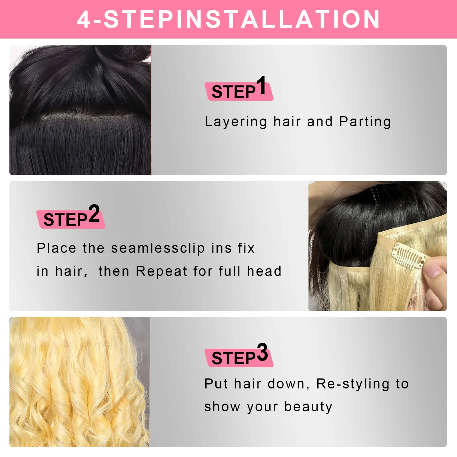 613 Blonde PU Clip Ins Hair Extensions Straight Real Human Hair Seamless120g Natural Black Human Clip In Extensions Invisible