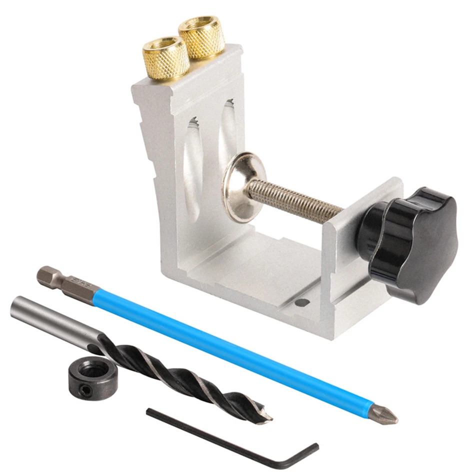GanWei Pocket Hole Jig Drill Guide Kit dispositivo di perforazione del foro inclinato lavorazione del legno strumento di localizzazione del pozzo regolabile Set di carpenteria