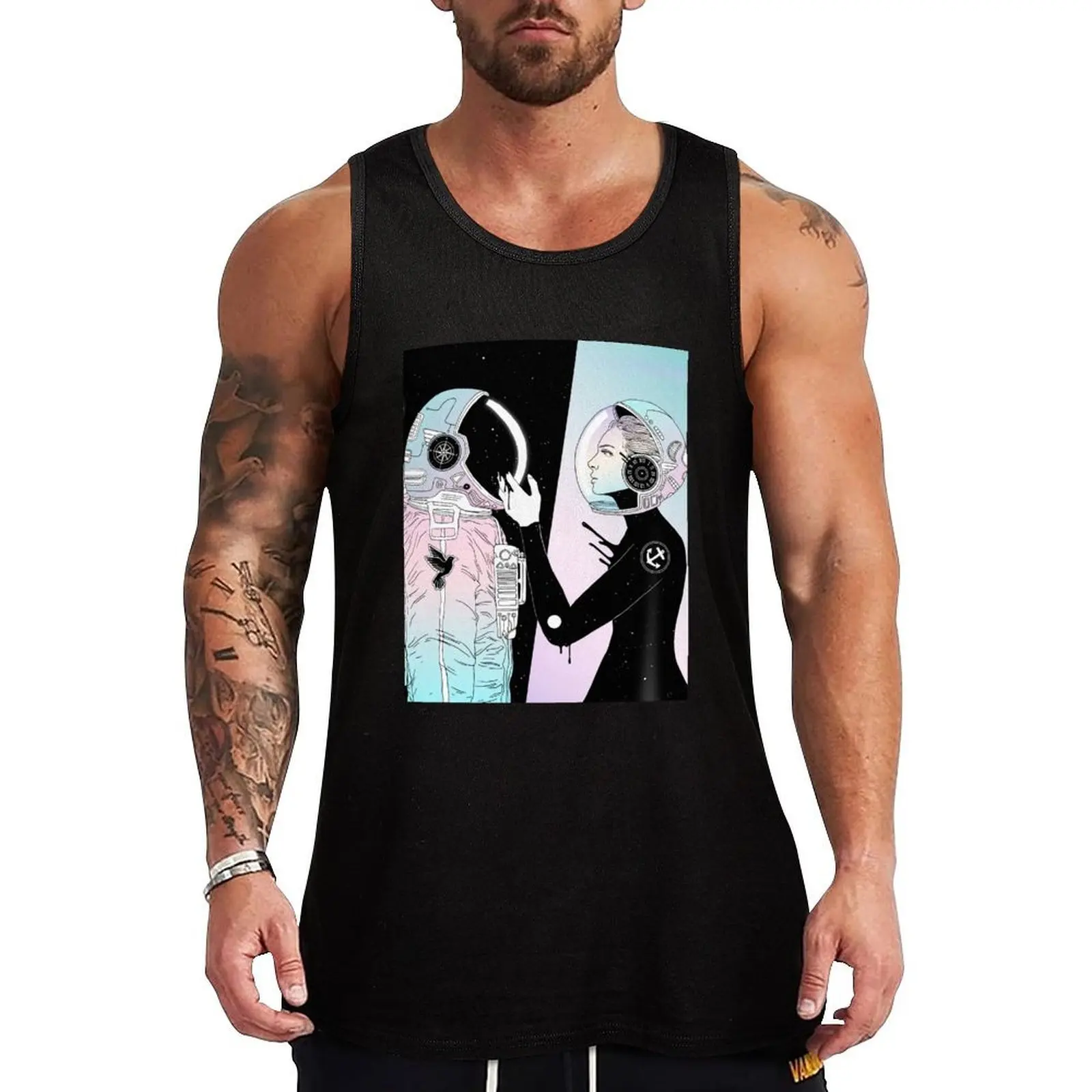 I Found a Space for Us Tank Top Summer Print Tank Top Beach Graphic Sleeveless Top