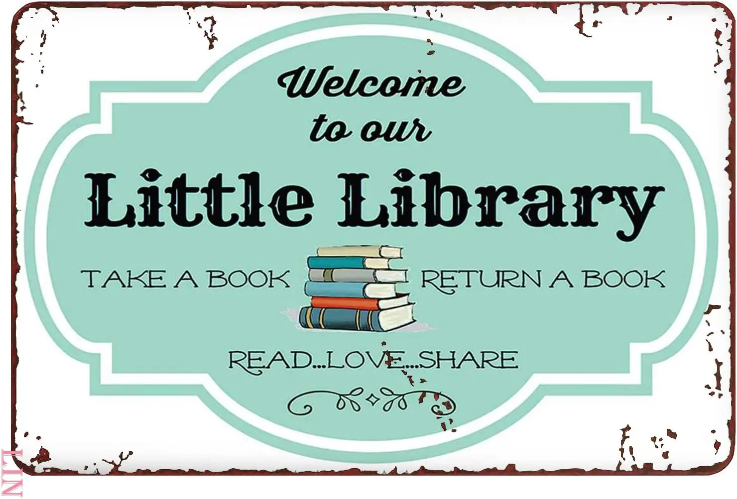 

Welcomeigns for Front Door Outside Book Lover Welcome to Our Little Library Take a Book Metaligns Vintage Room Decor