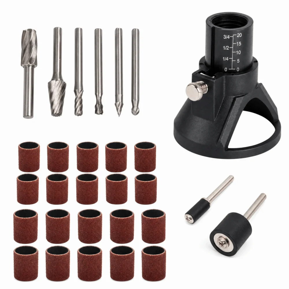 29pcs HSS Material Rotary Multi Tool Bits Metal Construction Carving Design Drill Holder Attachment Sandpaper Included