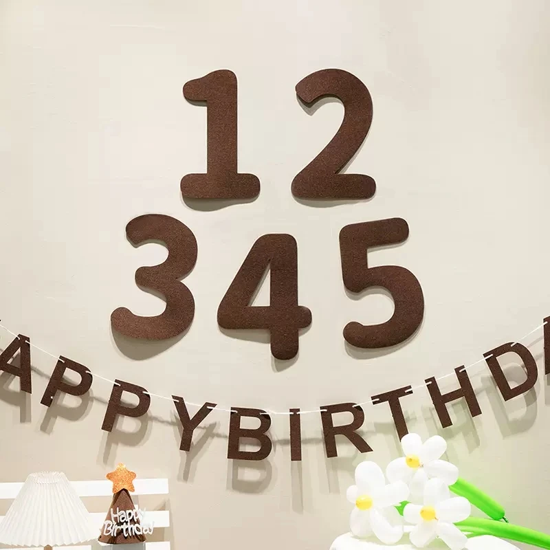 Ins Coffee Number Birthday Party Banner Set sfondo Decora Baby First Shower Garland Set anniversario