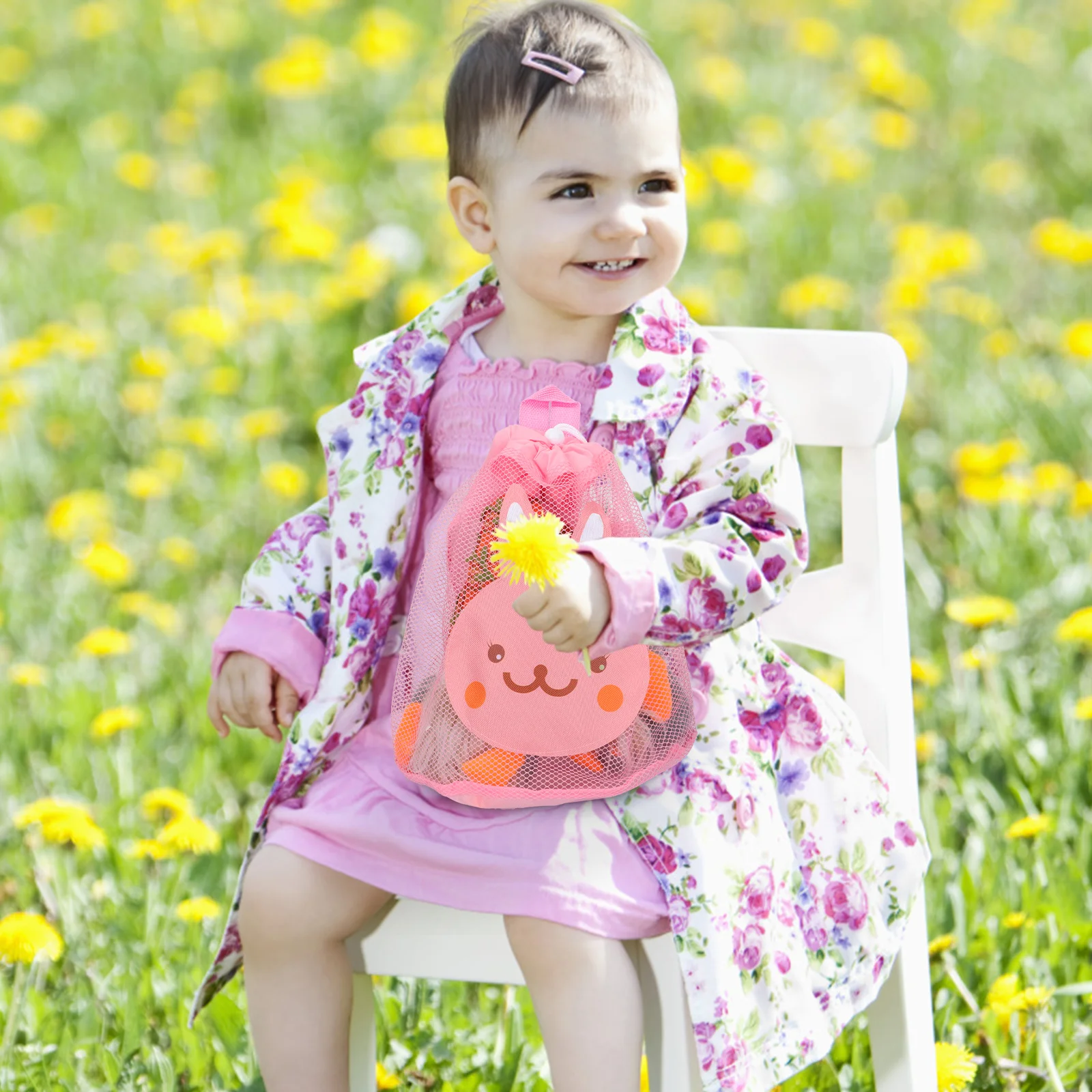 Strandrucksack, Netz-Aufbewahrungstasche, Taschen zum Baden, rosa Spielzeug für Kinder, Sandspielzeug, Reisen