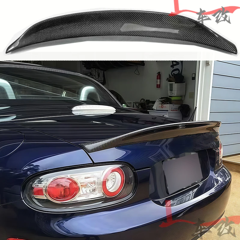 Car-Styling For MX5 NC NCEC Roster Miata EPA Type 3 2009-2015 Carbon Fiber Rear Spoiler Fibre Trunk Wing Lip(PRHT Hard Top Only)