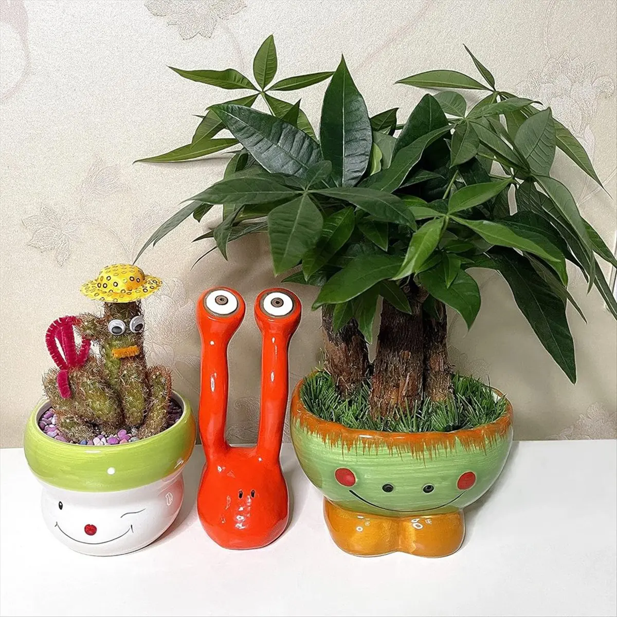 A45I  Snail Statues Garden 'S Eye Fairy Garden Statue Accessories, Funny Garden Decor Yard Art Green A