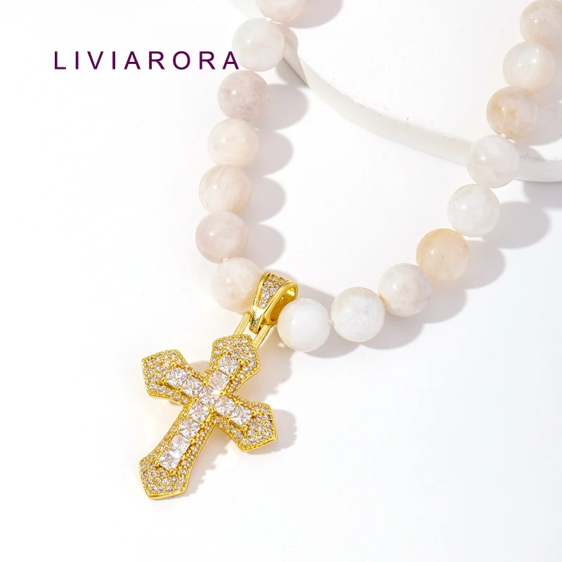 1Pc 18K Gold Plated Brass Iced Out Cross Pendant Charms, Hip Hop Religious Cross Charms For DIY Jewelry Making Accessories