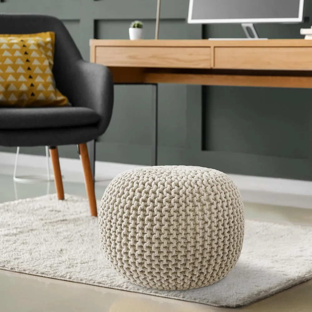 Round Pouf Ottoman, 20