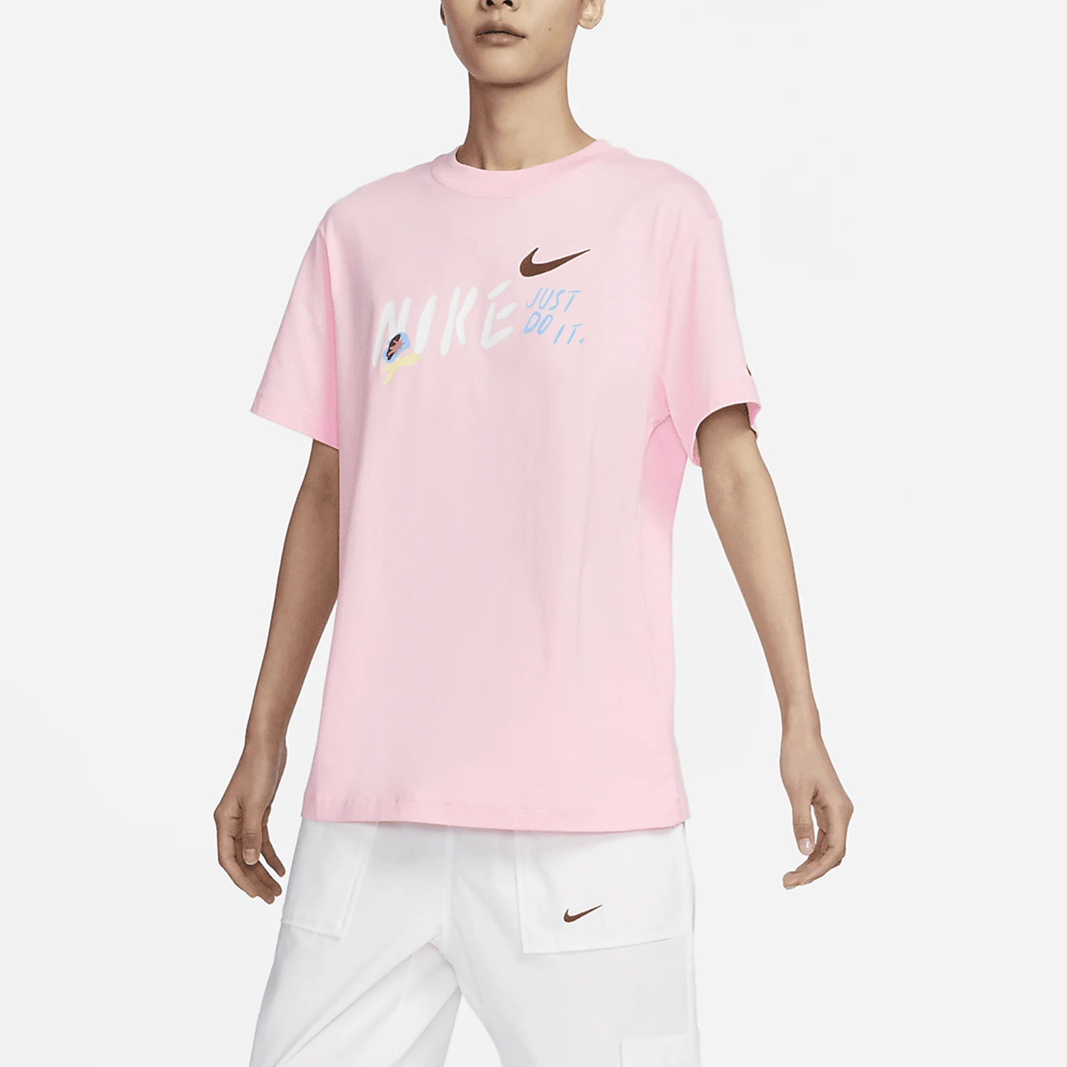 

Nike Genuine New Women's Round Neck Loose Casual Breathable Short Sleeve T-shirt FJ7714-690