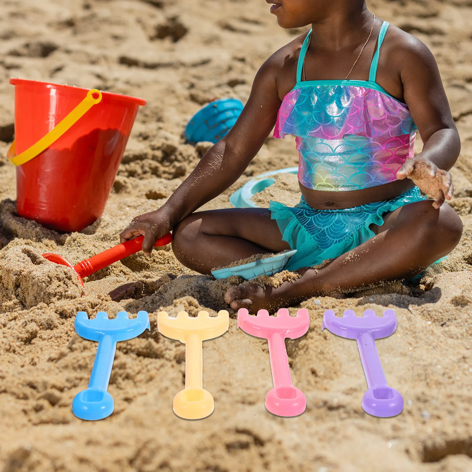 

Набор из 8 детских лопаток для песка: яркие, легкие пластиковые инструменты для копания для пляжа, парка, летних игр и вечеринок у бассейна